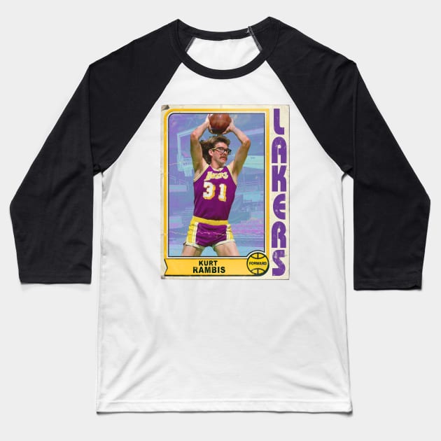 Kurt Rambis Retro Trading Card Baseball T-Shirt by darklordpug